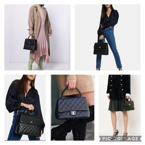 Chanel Kelly Lambskin black bag with gold hardware Top Handle $6980